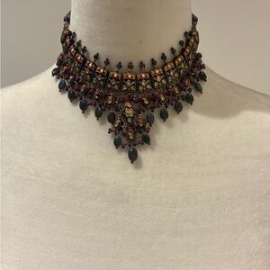 Indian style Choker Necklace mundane and meenakari work with earrings